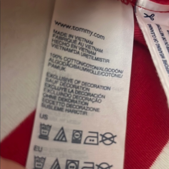 Tommy Hilfiger Women's Red and White Striped Top - Picture 5 of 6